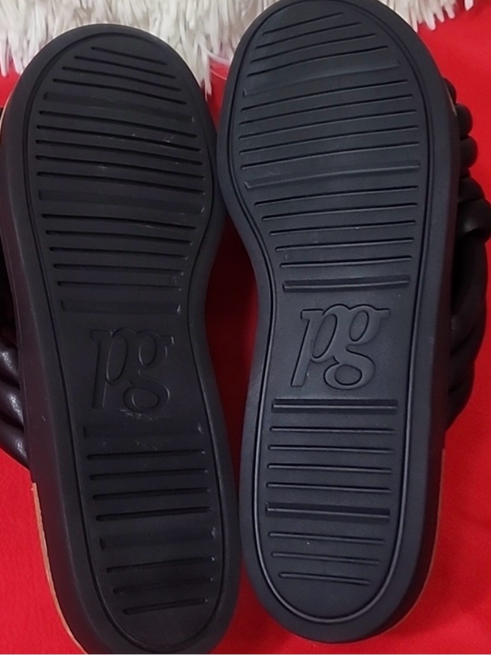 Paul Green Black Braided Leather Slide Sandals - Picture 4 of 5